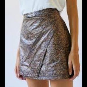 Free people, NWT wrap mini leopard skirt